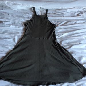 Olive green ribbed dress